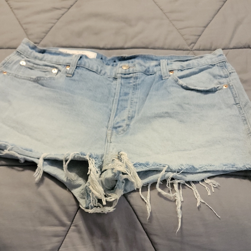 GAP Light Blue Frayed Jean Shorts